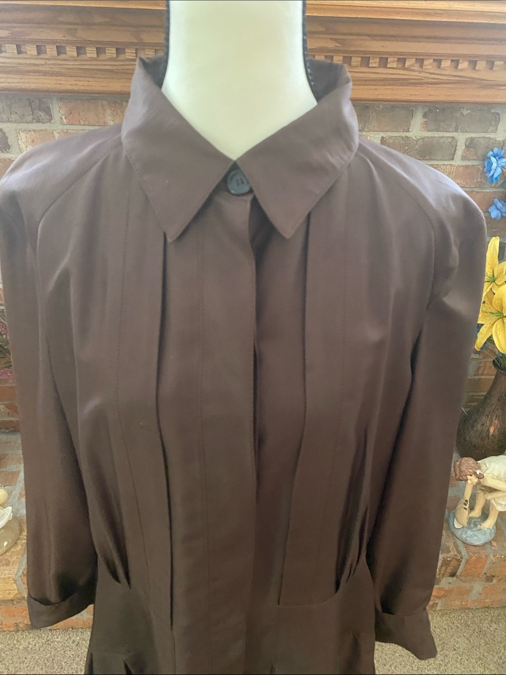 Oscar De La Renta resort 2009 brown button up dress size 16 - Picture 2 of 11